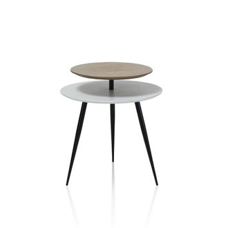 Aquadesign Mesa de centro en metal y mdf blanco