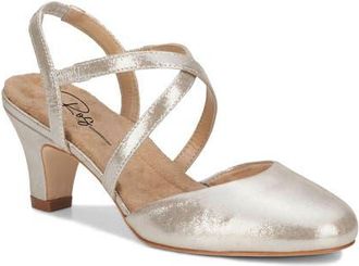 Ros Hommerson Caliente Slingback Pump in Silver Glitter Leather at Nordstrom, Size 10.5
