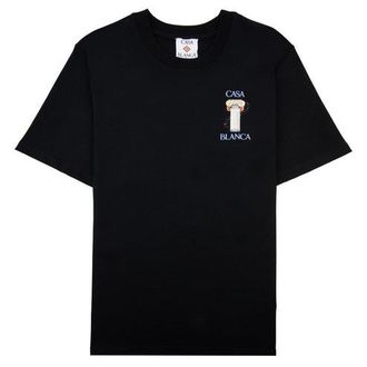 Casablanca Mens La Colonne Printed T-Shirt - Black - Size Small