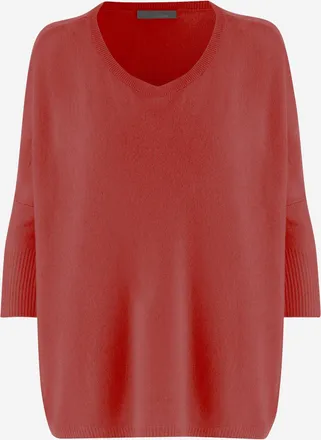 Allude Womens Cashmere Sweater Red