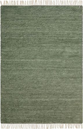 AFK Living Alfombra de algod&oacute;n reciclado tejida a mano verde 160 x 230 cm