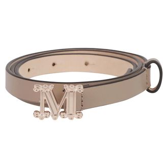 Max Mara Monogram Leren Riem - Dames - Accessoires - Beige - Maat: L Leer