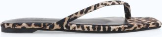Billini Womens Tove Thong Sandal In Leopard Satin