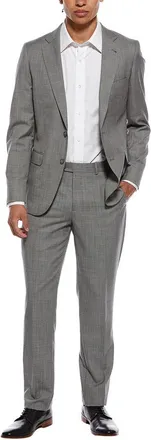 Zanetti 2Pc Wool-Blend Patro Suit With Flat Front Pant