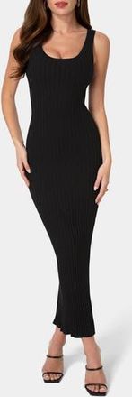 Bebe Sleeveless Ribbed Maxi Dress in Black at Nordstrom Rack, Size X-Large