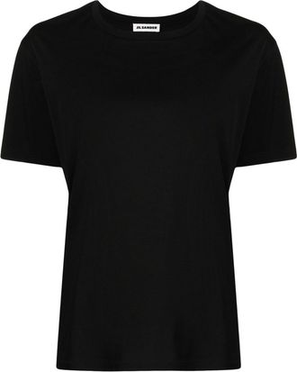 Jil Sander crew neck short-sleeved T-shirt - women - Cotton - S - Black