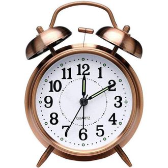 OEM Reloj Despertador De Doble Campana Con Funci&oacute;n De Despertar Silencioso, Reloj Despertador De Cuarzo Vintage A Pilas Con Luz Nocturna Para Ni&ntilde;os, Sue&ntilde;o