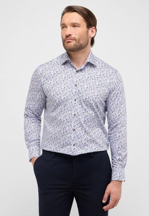 Eterna Langarmhemd ETERNA COMFORT FIT, Herren, Gr. 43, Normalgr&ouml;ssen, blau, Twill, 100% Baumwolle, normal, Manschette, Hemden Langarmhemd, NON IRON (b&uuml;gelfre