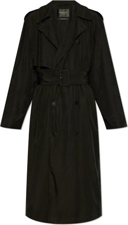 Balenciaga Trenchcoat met riem - Heren - Trenchcoats - Zwart - M - Leer - Jassen