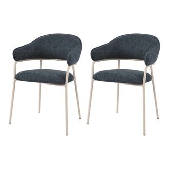 Mobili Rebecca Mobili Rebecca - Sillas Rebecca Mobili Guanabana 82,5x57x56,5 Tela De Poli&eacute;ster Acero Azul Petr&oacute;leo Blanco Moderno Co