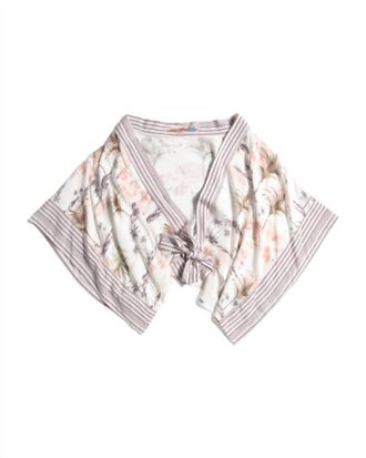 Vintage Havana Bolero Jacket In Ivory,brown,pink