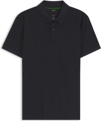 BOSS Cotton-piqu&eacute; polo shirt with all-over print