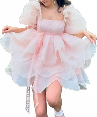 Selkie Rose Petal Puff Dress In Pink