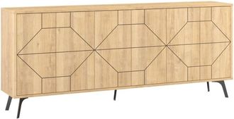 Calicosy Aparador con 6 puertas L184 cm - Efecto Roble