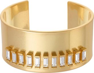 Reiss Lyra Linear Crystal Cuff Bracelet in Gold Tone /Clear Crystal at Nordstrom