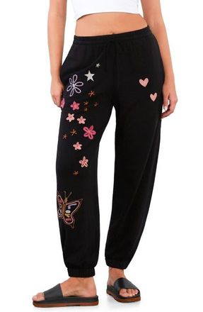 BILLY T In Full Bloom Embroidered Joggers in Ink at Nordstrom, Size X-Large