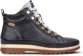 Pikolinos Pikolinos Womens Blue Leather Trainers Sneaker Winter Lace-up Boots - Vigo