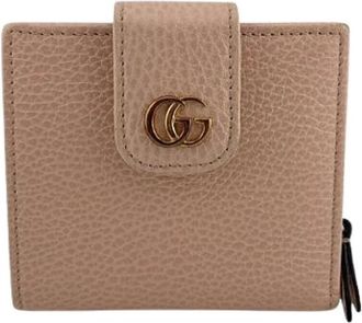 Gucci Pre-owned Bi-fold Portemonnee - Dames - Vintage Accessoires - Beige - ONE Size - Leer - Vintage