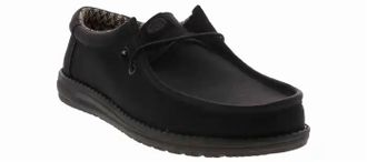 Hey Dude Mens Wally Classic Shoe In Black/charcoal
