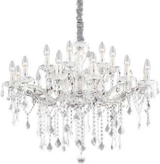 Ideal Lux Ideal Lux Florian - L&aacute;mpara De Ara&ntilde;a De Cristal De 18 Luces Con Acabado Cromado, E14