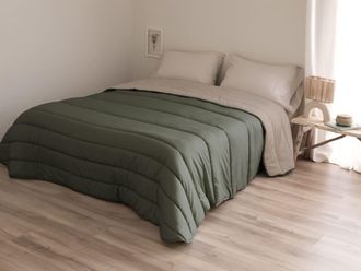 Happy Friday Edred&oacute;n 100% microfibra verde oliva 270x260 cm (cama 160/180)