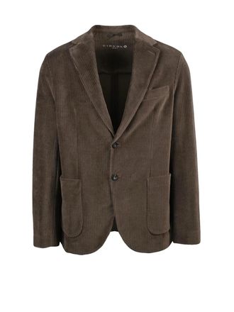 Circolo 1901 Brown Velvet Blazer With Classic Notch Lapel And Tailored Fit