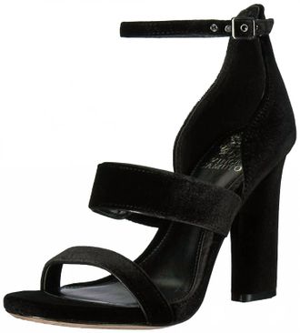 Vince Camuto Womens Robeka Velvet Block Heel Sandals In Black
