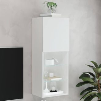 Berkfield Home TV Cabinet with LED Lights White 40.5x30x102 cm