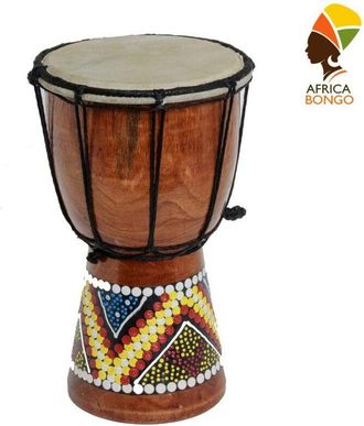 Trade Shop Trade Shop - Tambor Bong&oacute; Decorativo Africano De Madera Altura 19 X Di&aacute;metro 12
