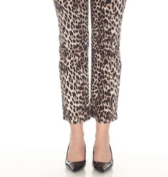 Joseph Ribkoff Animal Print Ankle Pants In Beige/black