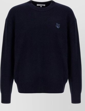 Maison Kitsun&eacute; cashmere-blend ribbed crew-neck jumper