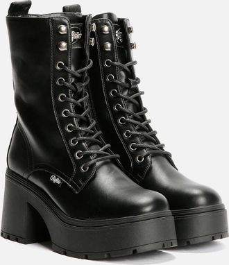 Buffalo Womens Buffalo Mila Lace Up Mid Womens Black Boots - Size: UK 7 / eu 41 / us 10