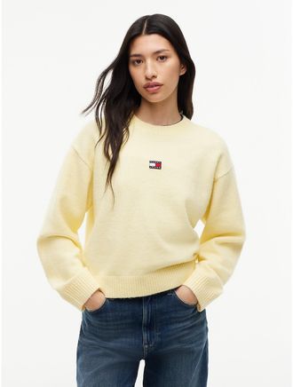 Tommy Hilfiger Womens Tommy Jeans Badge Crewneck Sweater - Day Lily - XXS