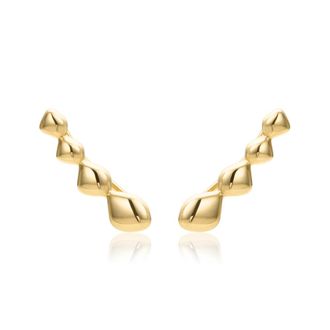 Monica Vinader Gold Nura Teardrop Climber Earrings