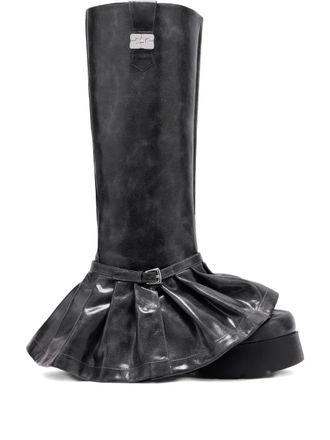 Ganni Kat laarzen met plateauzool - Zwart