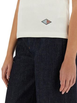 Bottega Veneta Ribbed Cotton Jersey Top - White