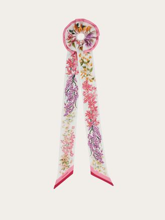 Ferragamo Donna Scrunchie in seta con mini bandeau stampa Primavera Rosa