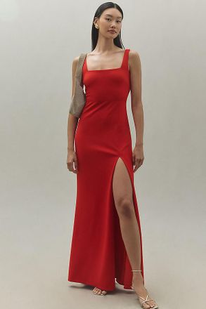 BHLDN Blake Square-Neck Stretch Crepe Maxi Dress