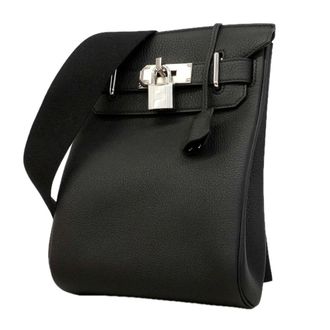 Herm&egrave;s Black Togo Leather Shoulder Bag (Pre-Owned)