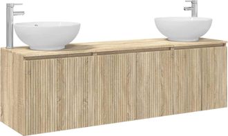 vidaXL Juego De Muebles De Ba&ntilde;o 3 Uds. Roble Sonoma Vidaxl