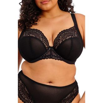 Elomi Tiernie Underwire Plunge Bra in Black at Nordstrom, Size 36Gg