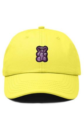 Dalix Purple Gummy Embroidered Cap in Yellow at Nordstrom