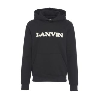 Lanvin Hoodies, male, Black, Size: M Shearling Cotton Hoodie