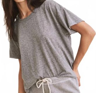 The Great. Crop Short Sleeve Tee In Heather Grey