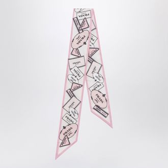 Prada Printed pink ribbon in silk twill