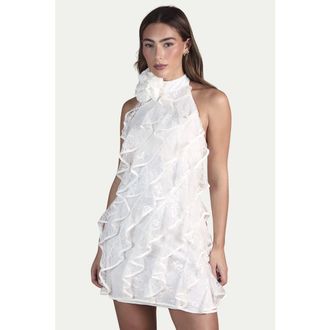 Coast Lace Frill Mini Bridal Dress in Ivory at Nordstrom, Size 12