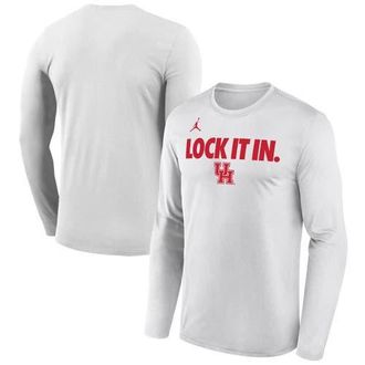 Jordan Brand Mens Jordan Brand White Houston Cougars 2026 On-Court Bench Long Sleeve T-Shirt at Nordstrom, Size Large