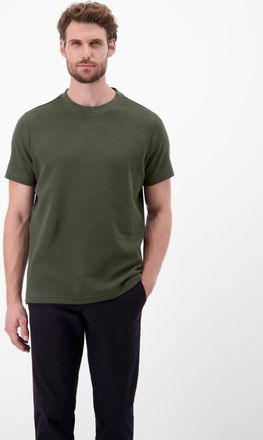 Lerros T-Shirt in Waffel-Piqué und mit Logo-Badge