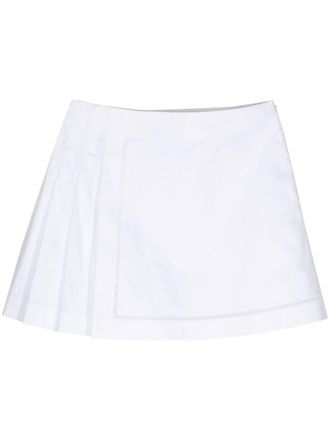 Shiatzy Chen pleated cotton miniskirt - women - Elastane/Cotton - 40 - White