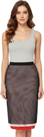 Msgm Black Stripes Calf Length Skirt